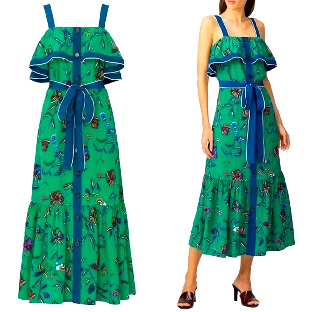 DEREK LAM 10 CROSBY Green midi dress. Brand new with tags.